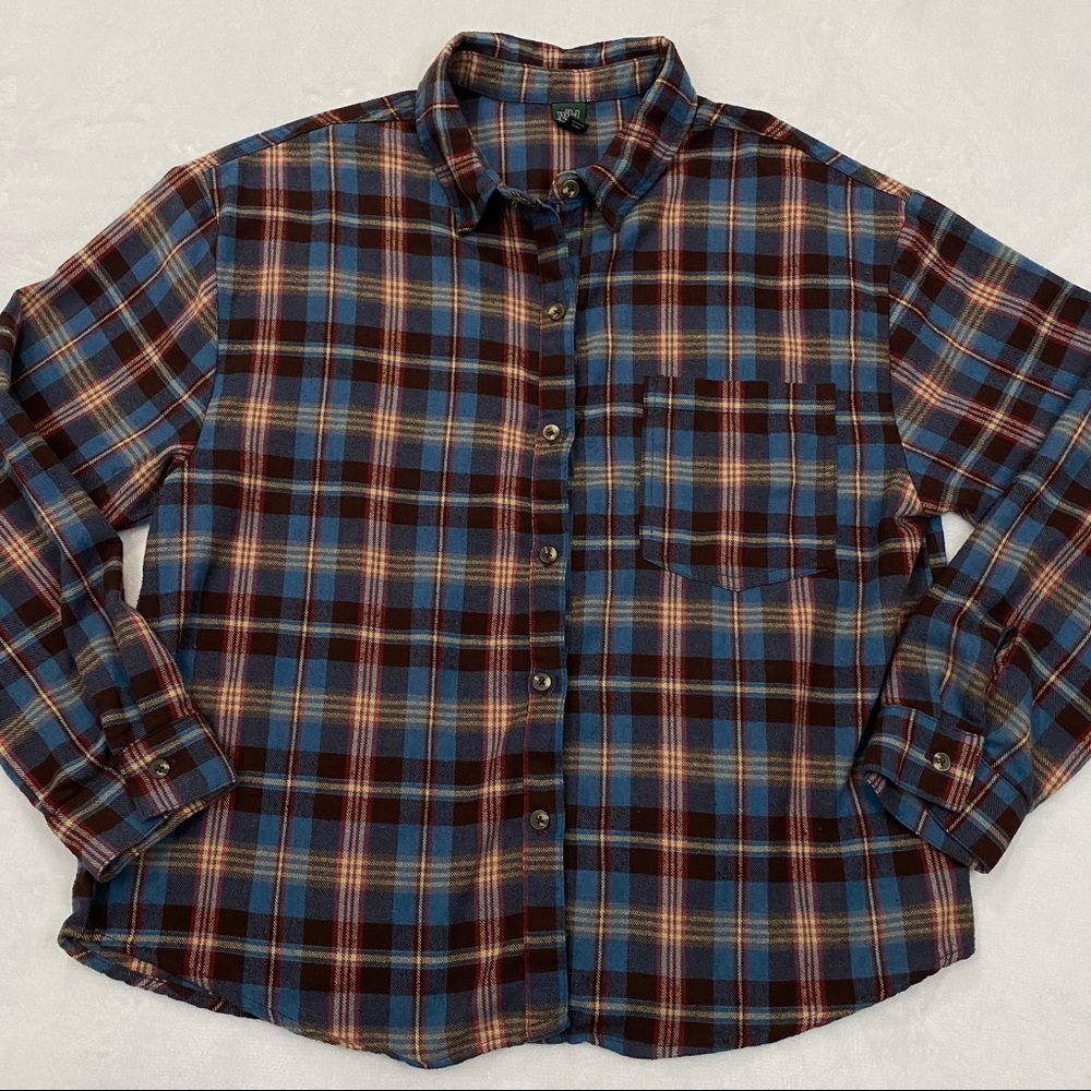 Wild Fable Plaid Cotton Button Down Shirt